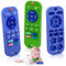 Anneau de Dentition Jouet Bébé 0 à 6 Mois, 2 Pcs Jouets de Dentition pour Bebe 3 6 9 12 Mois Cadeau Garçons Filles, Télécommande Silicone Anneau Dentition Jouet Bébé, Sans BPA (Bleu+Vert)