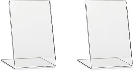 VITAdisplays DIN A6 Werbeaufsteller/L-Ständer/L-Aufsteller im Hochformat/Tischaufsteller aus original PLEXIGLAS® (Packung mit 2)
