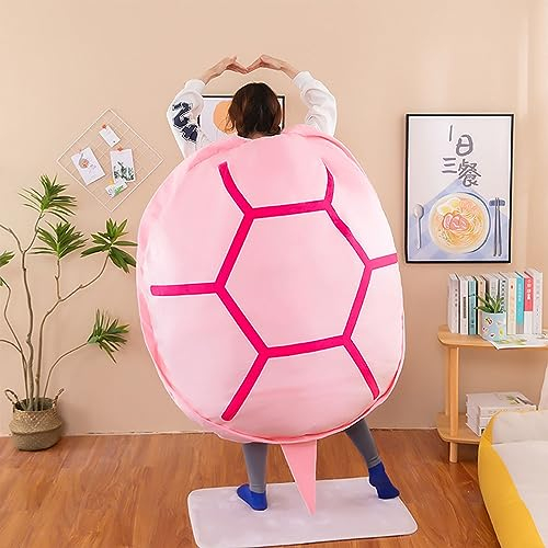 Hokuto Turtle Power Shell, Riesige tragbare Schildkrötenpanzer-Kissen, lustige Heimdekoration Plüschkissen Schildkrötenkissen für Jungen und Mädchen (Pink,100cm/39.3in)