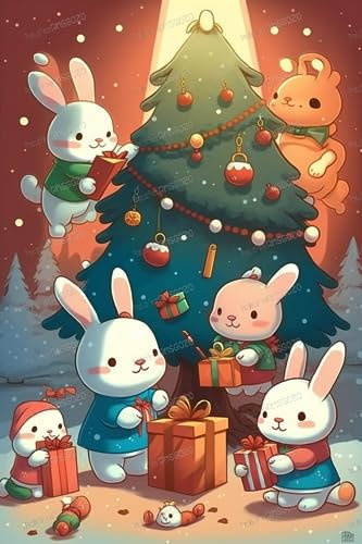 120 Stück Puzzle für Erwachsene, Weihnachtshasen, Tierpuzzle, intellektuelles Lernspielzeug, Sammlerstück, Heimdekoration, Wanddekoration, Geschenke