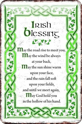6x8 Irish Blessing Metal Sign Celtic Knot Design Wall Plaque Decor