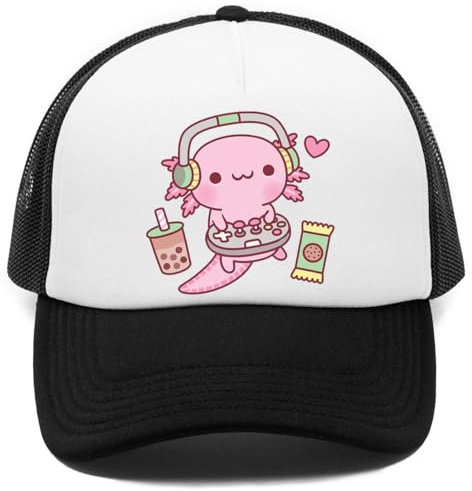 Vendax Cute Axolotl Loves Playing Video Games Kappe Baseball Rapper Cap