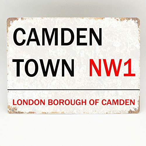 Camden Town Metallschild London Street Market Vintage Retro Nw1 Schild Männerhöhle Dekoration Requisiten Plakette 20,3 x 30,5 cm