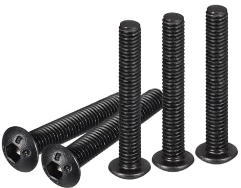 DTGN Vis à Tête Cylindrique à Embase Hexagonale M3-0,5x25mm - Lot de 100 - Convient pour Machines - Acier au Carbone avec Revêtement Noir - Entraînement Hexagonal - Filetage Complet