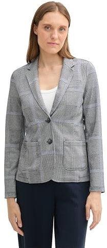 TOM TAILOR 1043181 Blazer, 36217-navy Blue Check, XL Femmes