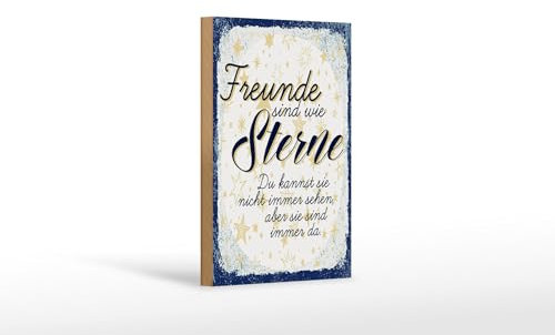 FEMER Holzschild Spruch Freunde wie Sterne sind Immer da 12x18 cm