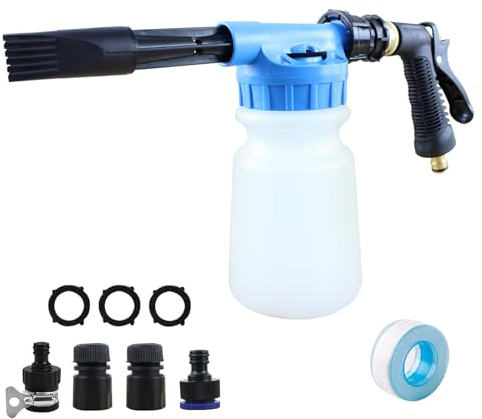 Pistola pulverizadora de espuma de nieve, 900 ml, lanza de espuma de nieve, manguera ajustable de alta presión, manguera de pulverización de limpieza de coche, lanza de espuma de lavado de casa, riego