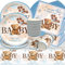 Doyomtoy Vaisselle de Fête Ours en Peluche Anniversaire, 61 Pièces Ours Vaisselle Papier Set Assiettes en Papier Serviettes Tasses pour Fête à Thème Baby Shower Décorations Fête d'anniversaire
