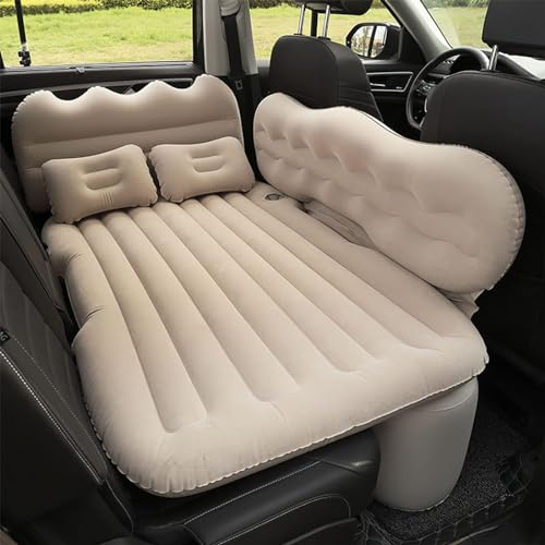 LeiBaOF Auto Air Aufblasbare Reise Matratze Multi funktionale Sofa Kissen Outdoor Camping Matte für Audi A6/A6L,J-Beige 03