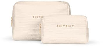 SUITSUIT Fab Seventies - Make-up tas voor Dames - Toilettas etui - Beautycase Set - Natural Dots