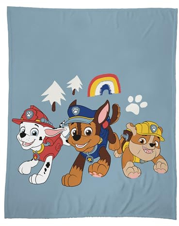 Paw Patrol Hug Kinderdecke | 100% Polyester | Öko-TEX | 125 x 150 cm | Bedruckt für Jungen | Blau
