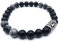 Wikinger Futhark Rune Edelstein Armband (18/21 cm, Damen/Herren) in Geschenkbox | Schutz Glück Energie (21, Rune EIHWAZ Onyx Schneeflocken Obsidian | Eibe Stärke Zuverlässigkeit)