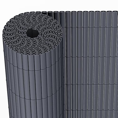 JORON PVC Sichtschutzmatte 90x300cm – Balkon Sichtschutz & Garten Sichtschutzzaun | Wetterfester Zaun Sichtschutz mit Kabelbindern, verstärkt & wasserdicht, Anthrazit