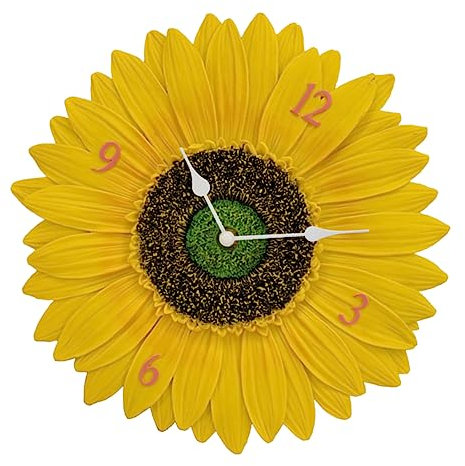 Ciieeo Sonnenblumen Wanduhr Leise Keine Tickgeräusche Vintage Landhausstil Gartenuhr Für Wohnzimmer Schlafzimmer Balkon Und Außendekoration