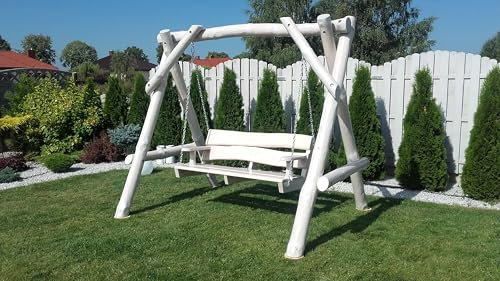 Hollywoodschaukel Gartenschaukel Gartenmöbel Naturholz Kreta 2 Sitzer