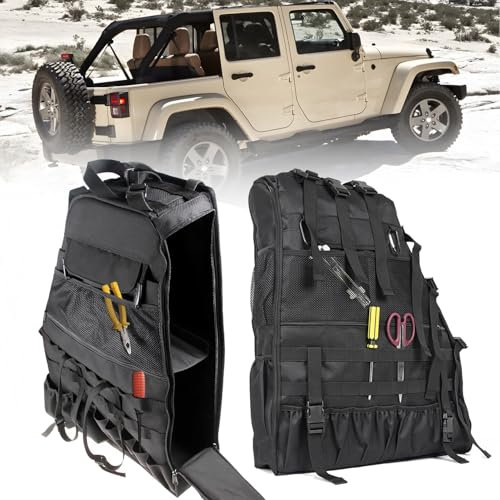 HIBRONGO Überrollbügel-Aufbewahrungstasche für Jeep Wrangler JK TJ LJ 4-Türer 1997–2024, Multi-Pocket-Cargo-Tasche für Jeep Wrangler, wasserdicht, Wandern, Camping, Organizer, Aufbewahrungstasche für