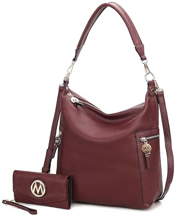 MKF Collection Mia K Hobo-Tasche und Handgelenktasche für Damen, veganes Leder, Schultertasche, Kuriertasche, Ophelia Coffee, Large