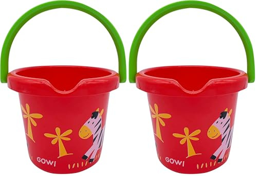 Gowi 550-60 Eimer ø18cm - Rot, Sand- und Wasserspielzeug (Packung mit 2)
