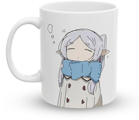 Leseogye Anime Mug White Ceramic Mug, Ceramic Double‑Sided Printed Coffee Mugs, Gift for Anime Fans, Suitable for Home Office Kitchen Use