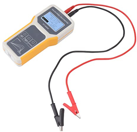 Hamwesh Testeur de Panneaux Solaires, Multimètre Photovoltaïque 5-1600 W MPPT avec écran LCD Ultra Clair pour Panneaux Solaires Portables Pliables, Systèmes PV de Toit de Bateau de Voiture