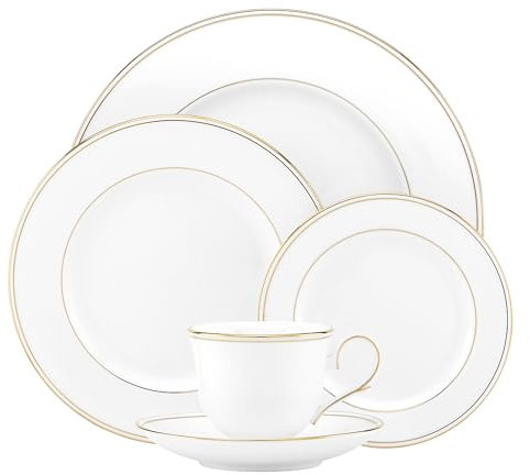 Lenox 5 Piece White Gold Federal Dinnerware Set