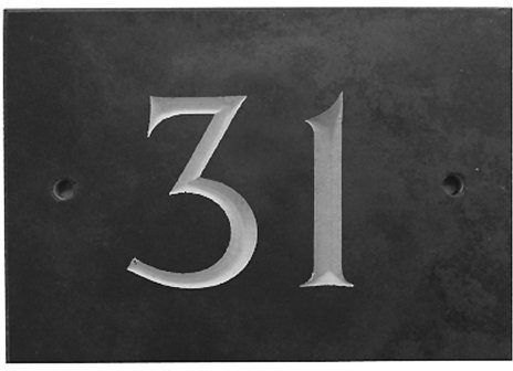 The House Nameplate Company Slate House Number, Charcoal Grey,Number 31