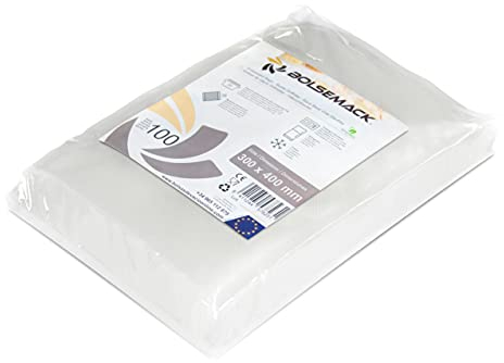 BOLSEMACK Vakuumierbeutel 30x40cm - Vakuumbeutel 100 Stück für alle Vakuumierer & Lebensmittel Vakuumiergerät - Vacuum bags sehr stark & reißfest - Vakuumbeutel lebensmittel BPA-frei