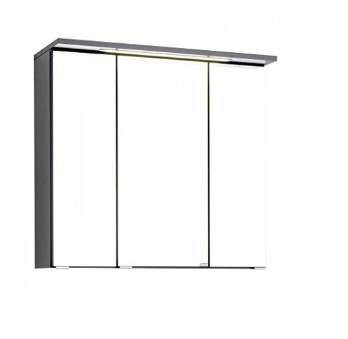 Held Möbel 010.1.0042 3D Spiegelschrank 70, Holzwerkstoff, graphitgrau, 20 x 70 x 66 cm