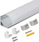 Profil Aluminium d'Angle 45° - 10x1mètre Profilé LED V-forme pour bande LED lumineuse avec Tous les Accessoires Nécessaires en Pack,Compact Finition Professionnelle