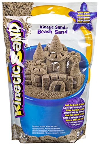 Kinetic Sand Beach Sand 1,4 kg - original kinetischer Sand aus Schweden als grobkörnige Strandsand-Variante, für sauberes, kreatives Indoor-Sandspiel, für Kinder ab 3 Jahren