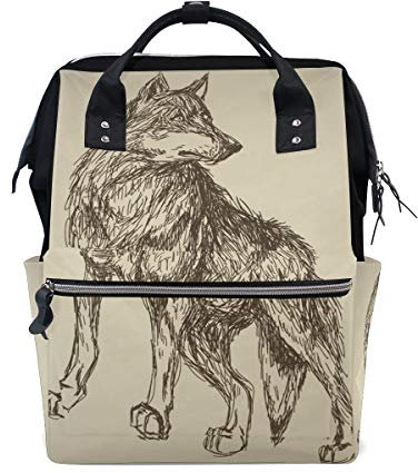 MONTOJ Wolf Life Canvas Reisetasche Campus Rucksack One Size 2