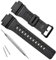 OliBoPo Wasserdichtes Ersatzarmband aus Naturharz für Casio SGW-300H AE-1200 W-800H AQ- S800W AQ-S810W, Schwarz, 18mm x 135mm, Einfach