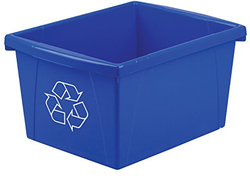 Storex 4 Gallon (15L) Recycle Bin, 14.8 x 7.87 x 11.25 Inches, Blue (61505A06C)