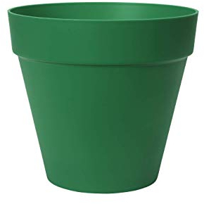 Elho Loft Urban Rond 25 - Pot De Fleurs pour Extérieur - Plastique 100% recyclé - Ø 24.5 x H 22.0 cm - Vert/Vert Jardin