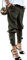 Onsoyours Damen Freizeithose High Waist Chiffon Locker Streetwear Hosen Mit Gürtel Slim Fit Anzughose Bleistifthose Z Armeegrün Large