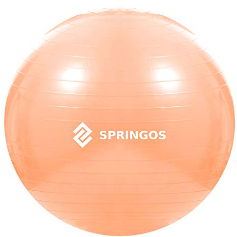 SPRINGOS Gymnastikball Sitzball Fitnessball Balance Turnball Gummiball Trainingsgerät Ball für Yoga Physiotherapie Balance Ball Turnball Rehabilitation Fitness Yoga Rückenverspannungen Hautfarbe 55 cm