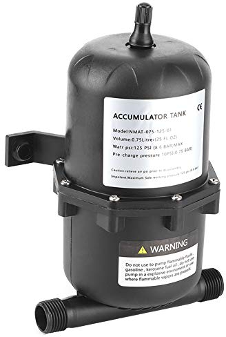 Tanque acumulador, 0,75 L 125PSI, acumulador impermeable, tanque de presión, bomba de agua, control de flujo para barco RV marino