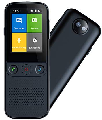 Übersetzer sprachübersetzer gerät 137 Sprachen, übersetzer mit sprachausgabe, Unterstützt Zweiwege-Echtzeit-Sprach-/Foto-/Aufnahme- Übersetzung WiFi Offline Sofort Übersetzungsgerät (Schwarz)