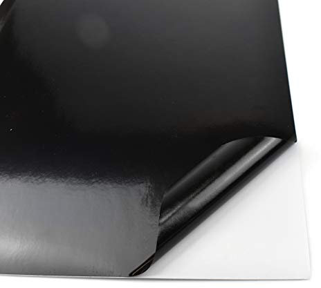 EVG Evergreen Goods 10 Sheets A4 Colour Self Adhesive Waterproof Matte/Glossy Craft Vinyl (Sticky Backed Plastic) for Die Cutting Machines (Black (Glossy))