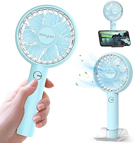 Mini Handheld Portable Fan, USB Fan Rechargeable Battery 2000 mAh, Adjustable wind direction ,Desk Table Fan Cooling Electric Fan 4 Speeds for Home Travel Office Sport Outdoor School (blue)