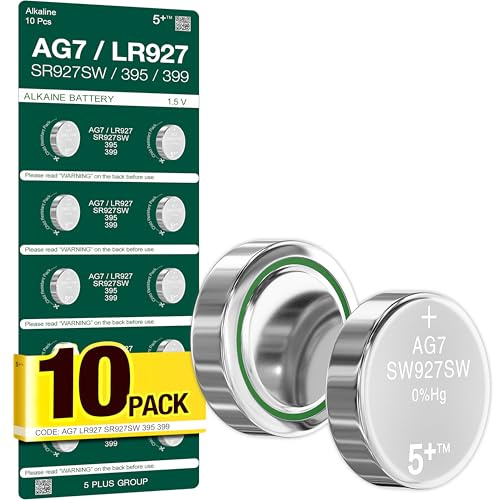 5Plus Group 10 PCS AG7 G7 LR57 LR57SW LR926 LR926SW SR926W L926E LR927 LR927SW 395 399 1.55V Button Cell Watch Batteries