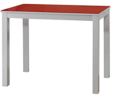 ASTIMESA Mesa de Cocina, Metal, Rojo, 90x50cm