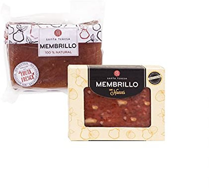 Santa Teresa - Pack Dulce De Membrillo Y Dulce De Membrillo Con Nueces. Elaborado Solo Con Fruta Fresca. Sin Conservantes Ni Aditivos Artificiales. Totalmente Natural - 620 Gramos