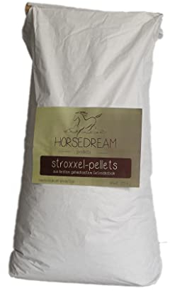 HORSEDREAM Products STROXXEL pellets | Einstreu Pferde & Kleintiere | 100% behandeltes Getreidestroh | sehr saugstark | (25 kg)
