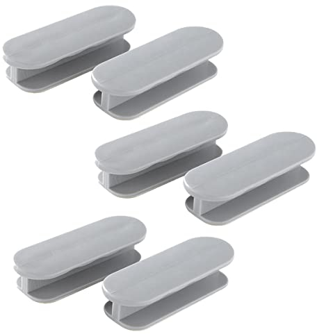 Qrity 6 Piezas Tiradores de Cajón Autoadhesivos para Muebles de Cocina, Armario de Cajones con Ventana de Nevera, Gris