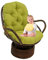 TDHLW Patio Rattan Drehstuhl Rocker Kissen Garten abnehmbare Sitzauflage Gartenmöbel Terrasse Schreibtisch Liege Schaukelstuhl Kissen,Grün