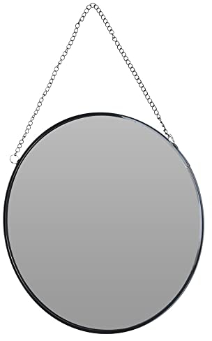 Meinposten Kleiner Spiegel rund Wandspiegel Deko Metall Glas Dekospiegel anthrazit Ø 20 cm