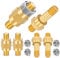 8 Pieces Brass Side Post Battery Terminal Bolt 3/8 Inch Standard Stud Extender Automotive Battery Post Adapter for Car Audio Cable Extension Kit Accessory, 1.57 1.81 Inch