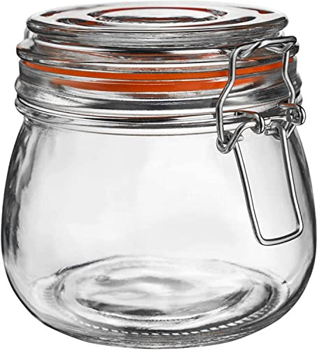 25 oz Glass Jars With Airtight Lids And Leak Proof Rubber Gasket,Wide Mouth Mason Jars With Hinged Lids For Kitchen Canisters 750ml, Glass Storage Containers