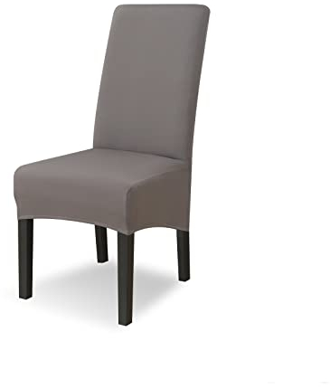 Lydevo Stuhlhussen XL 4er Set Stretch Stuhlhussen Schwingstühle XL für Esszimmerstühle Spandex Universal-Stuhlbezug Large Dining Chair Schonbezüge für Stuhl Esszimmer Hotel Bankett,Dunkelgrau